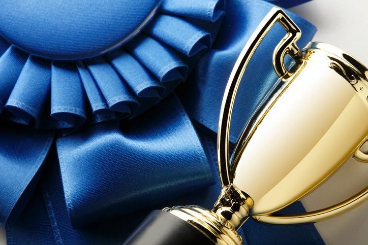 Blue Ribbon and Trophy
