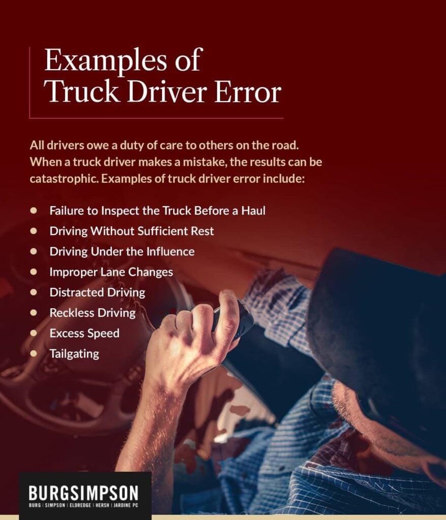 types of truck driver error list | Burg Simpson
