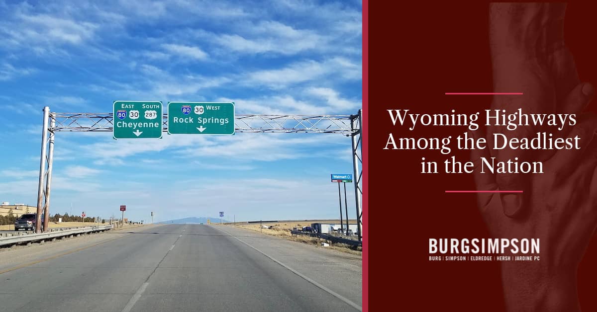 Accident Deaths on Wyoming Highways Among Nation's Highest
