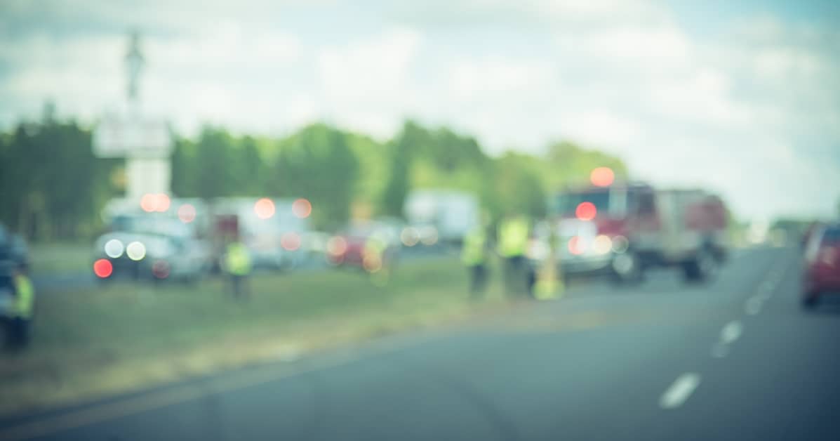 Emergency vehicles at the scene of a truck accident | Burg Simpson