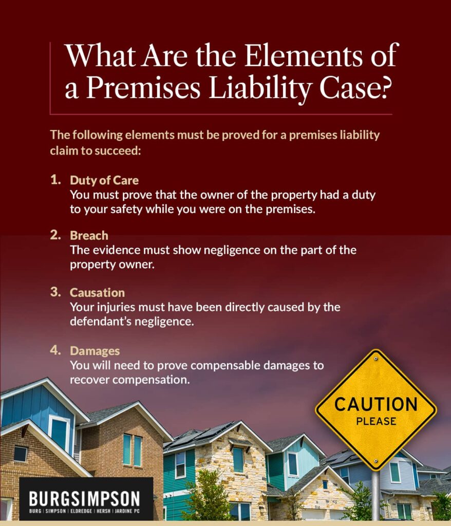 What are the elements of a premises liability case? | Burg Simpson