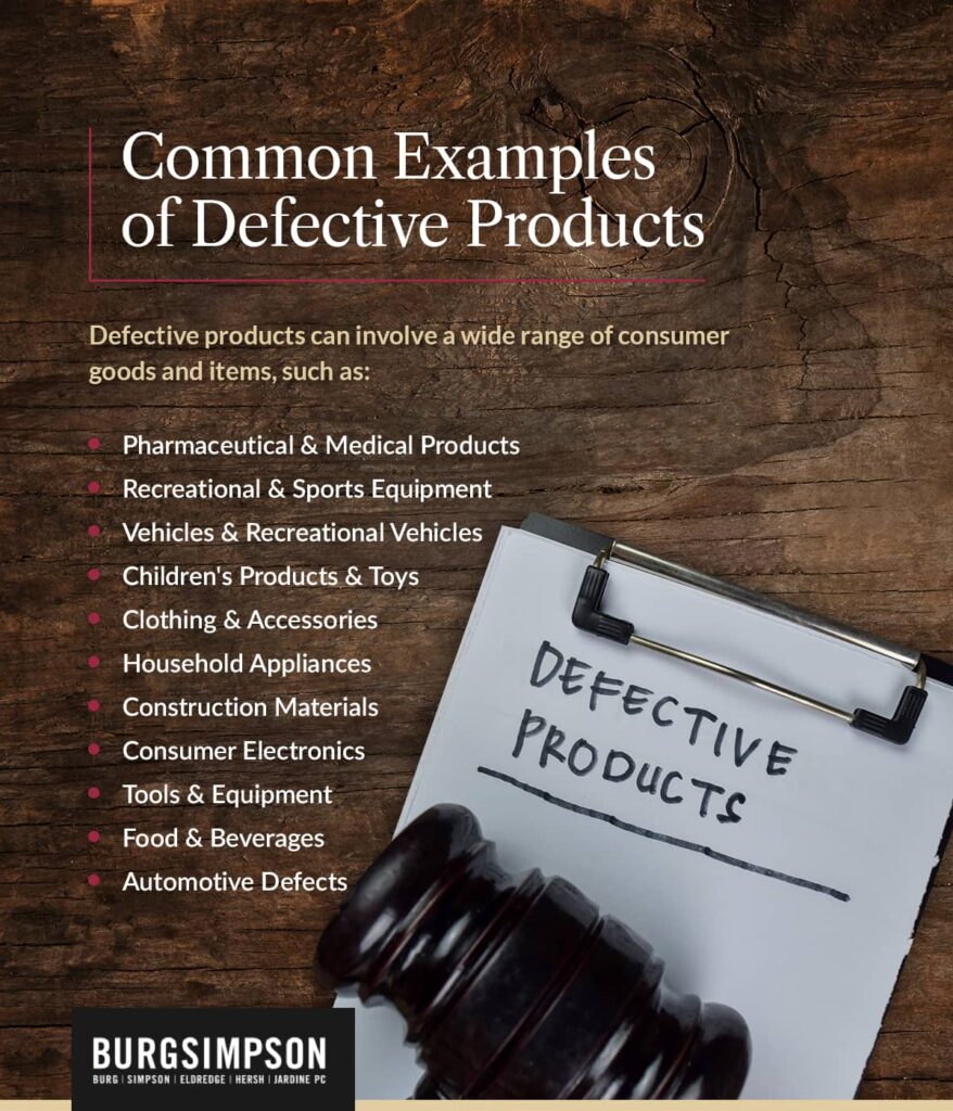 Common examples of defective products | Burg Simpson