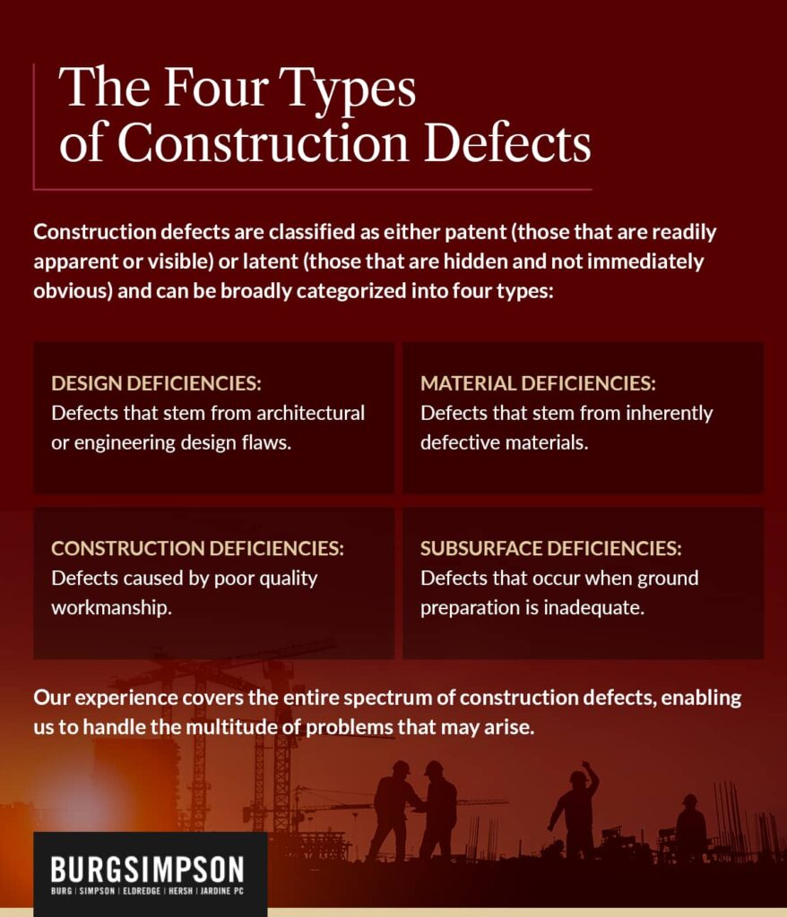 The four types of construction defects | Burg Simpson Law Firm