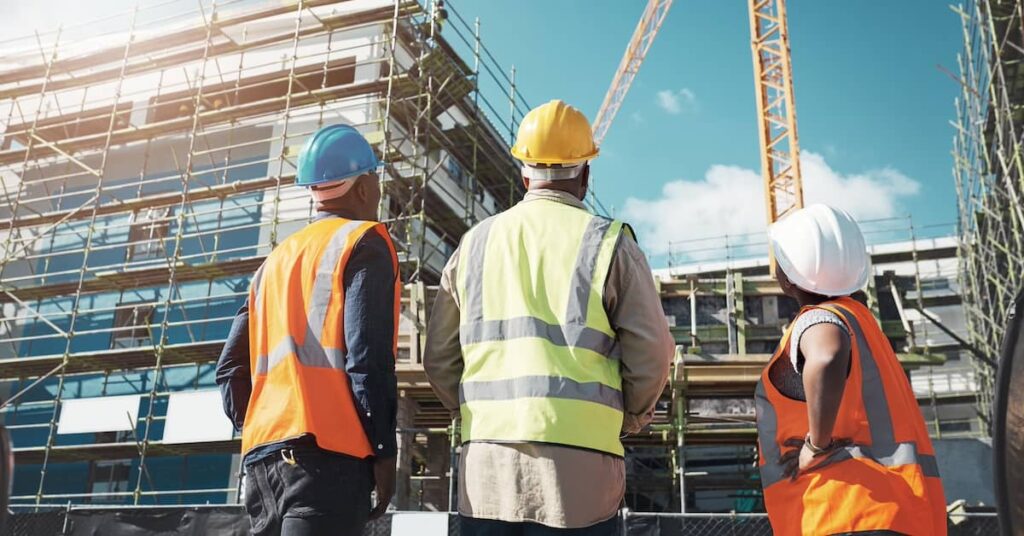 Construction workers on a job site | Burg Simpson