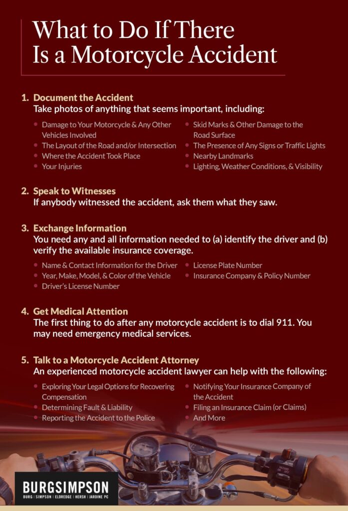 What to do if there is a motorcycle accident | Burg Simpson