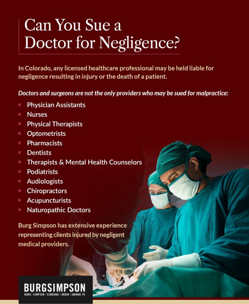 Can you sue a doctor for negligence? | Burg Simpson