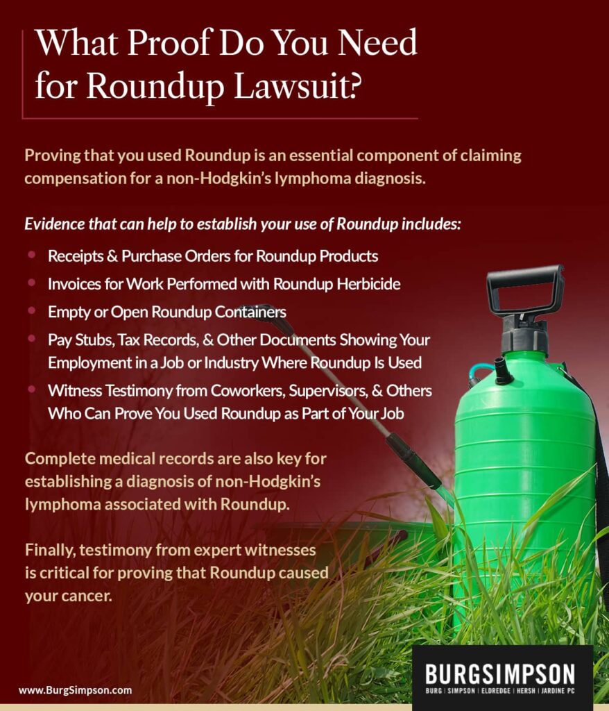 What proof do you need for Roundup lawsuit? | Burg Simpson