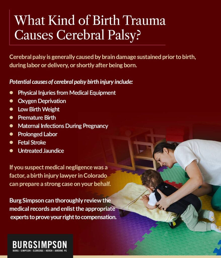 What kind of birth trauma causes cerebral palsy? | Burg Simpson