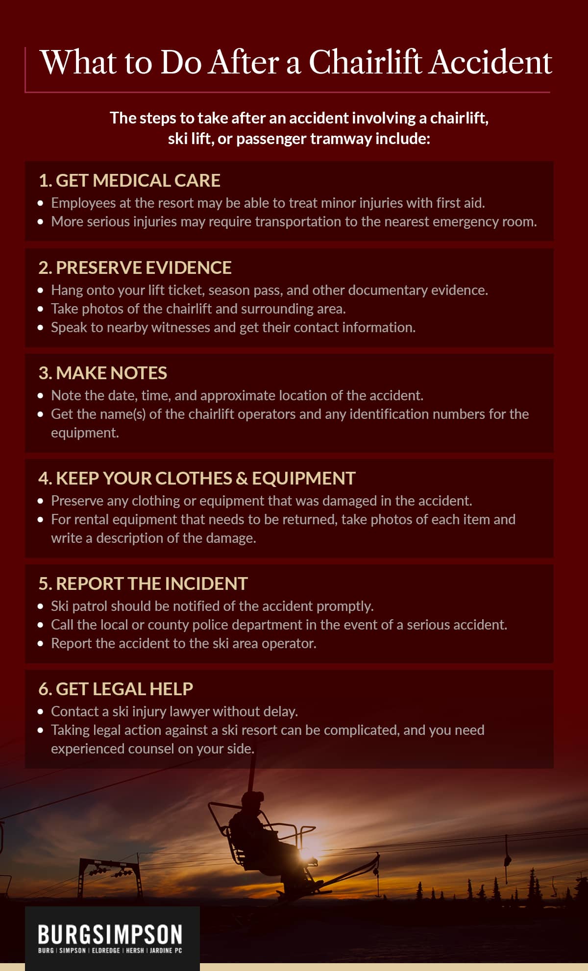 What to do after a chairlift accident | Burg Simpson