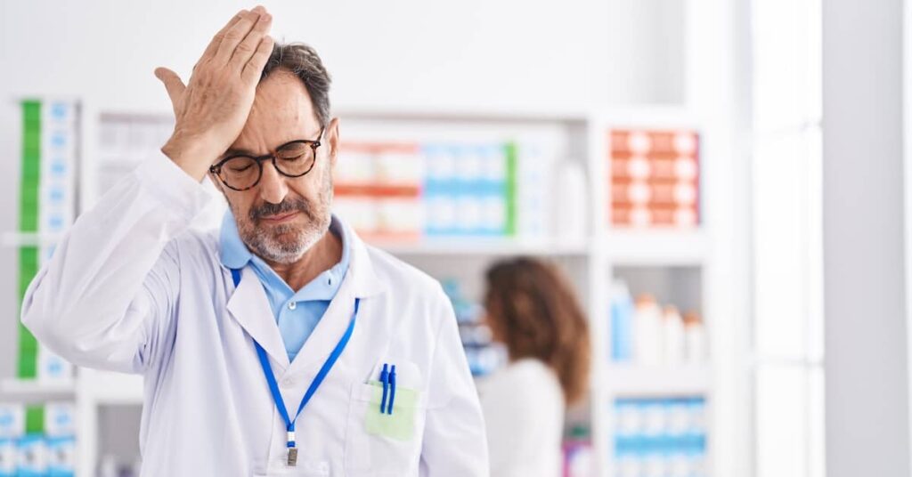 Pharmacist regretting a medication error | Burg Simpson