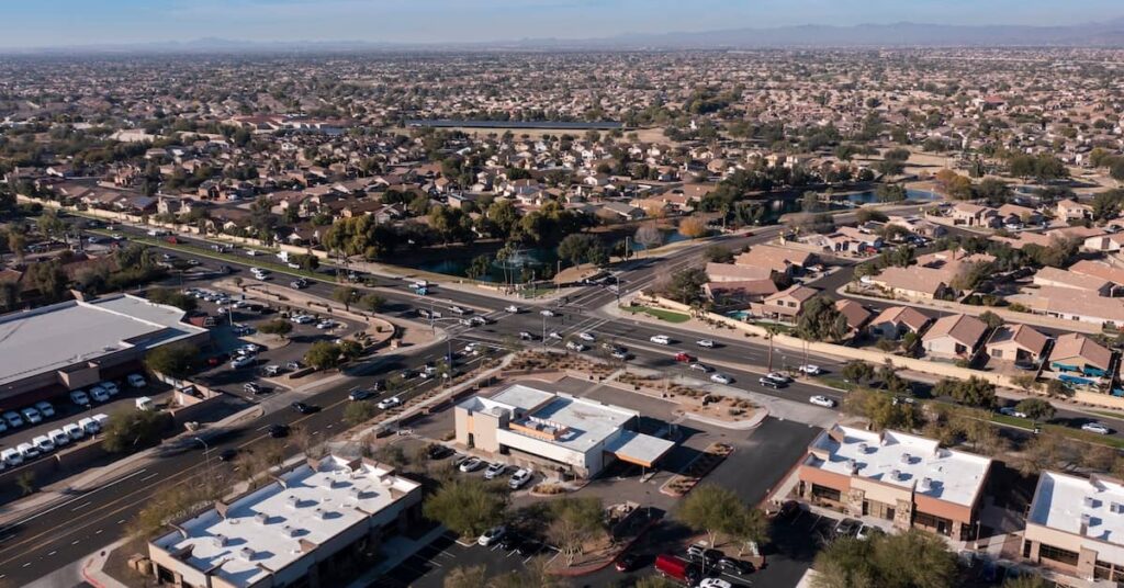 Aerial view of traffic in Maricopa County, Arizona | Burg Simpson