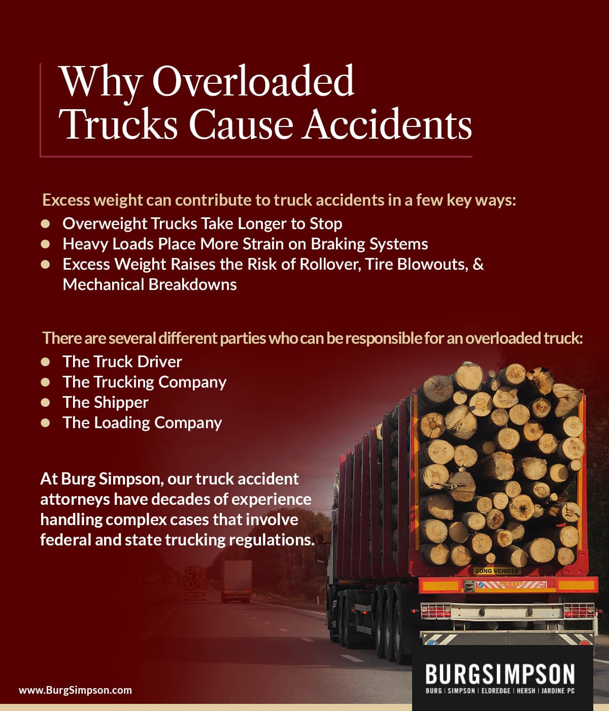 Why overloaded trucks cause accidents | Burg Simpson