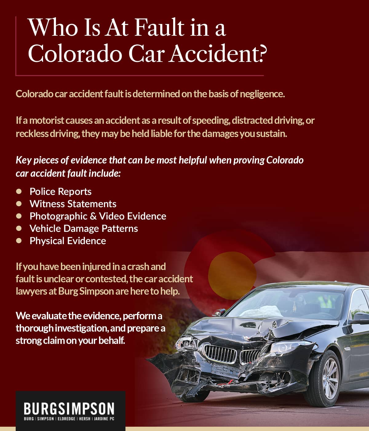 Who is at fault in a Colorado car accident? | Burg Simpson