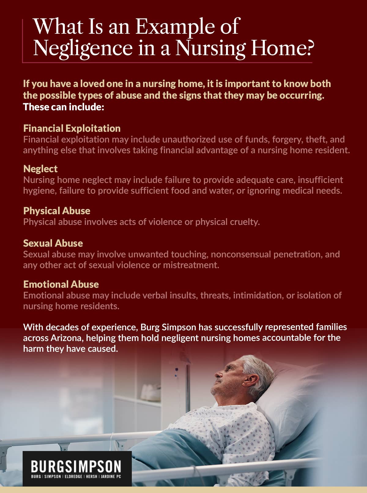 What is an example of negligence in a nursing home? | Burg Simpson